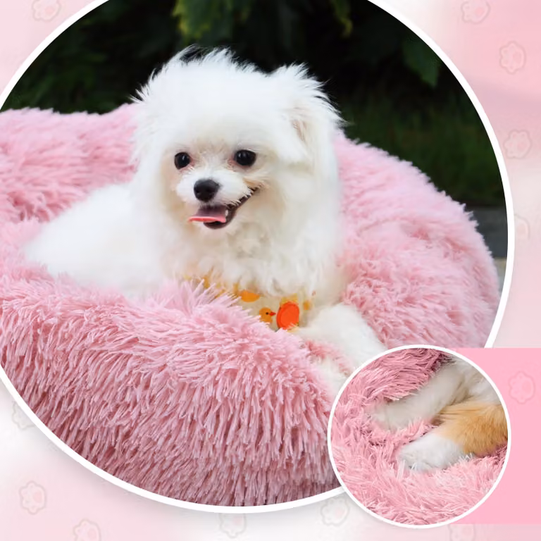 Cuccia per cani, rotonda, diametro 70 cm, lavabile, in peluche, adatta per gatti di grossa taglia e cani di piccola taglia