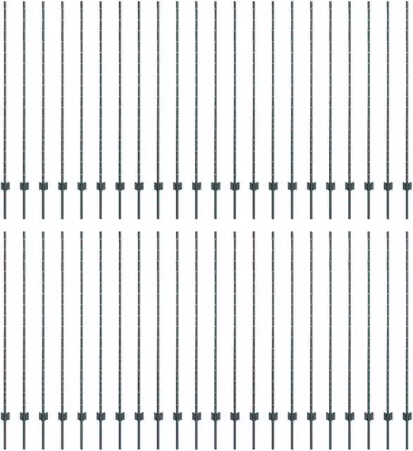 Palo della recinzione 44 pz Verde 200 cm Acciaio CFW1102941