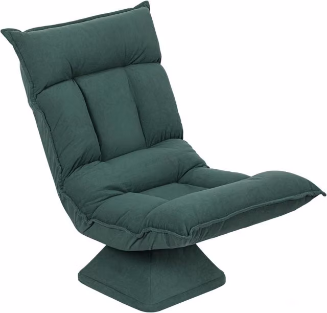 Poltrona reclinabile e girevole Minimal verde in tessuto