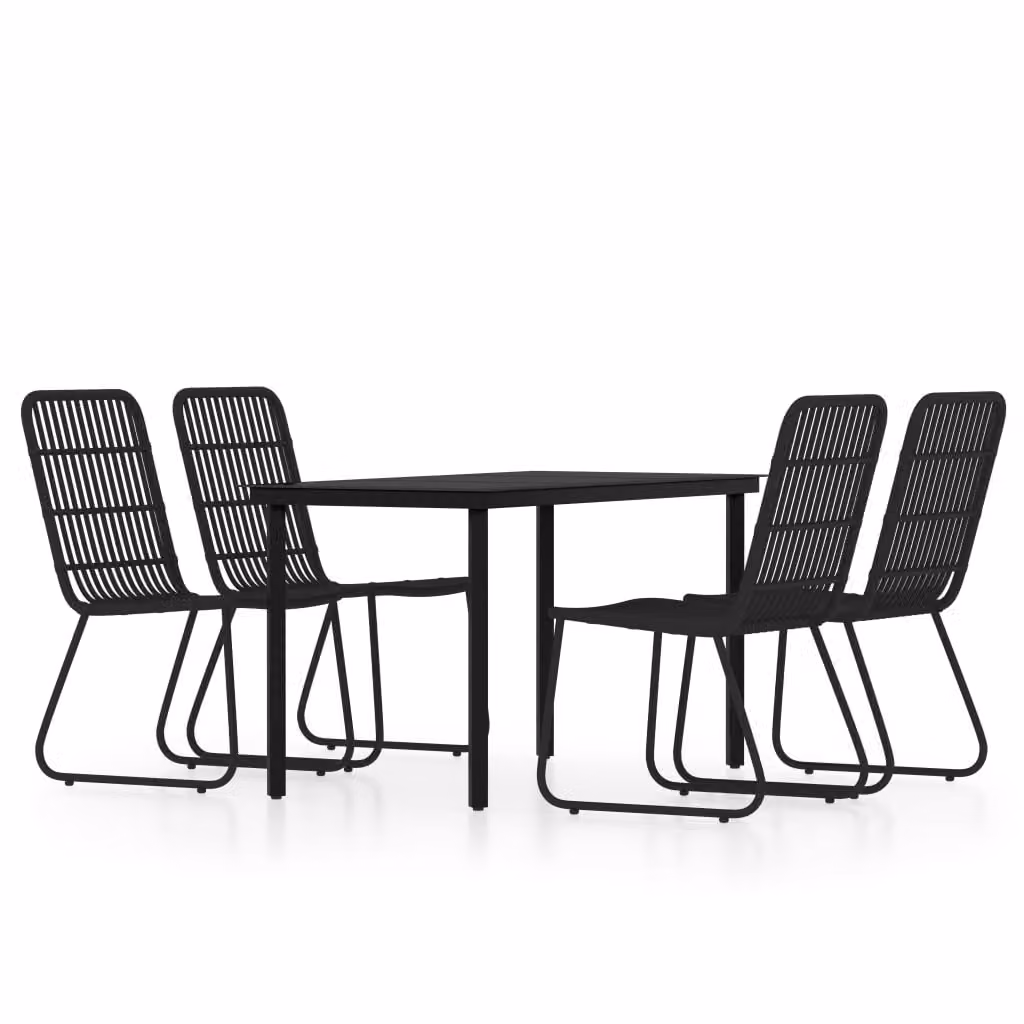 Set da Pranzo da Giardino 5 pz Nero