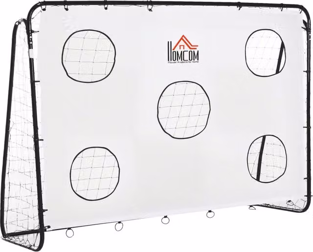 Porta da calcio 2 in 1 Xylo con 5 bersagli, colore bianco, H x L x P: 174 x 240 x 88 cm