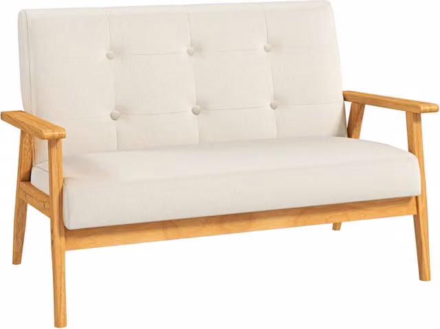 Divano 2 posti ¨C Zephmum ¨C Tessuto beige 115 cm