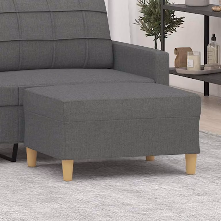Poggiapiedi vidaXL in tessuto grigio scuro L 70 cm x P 55 cm x H 41 cm