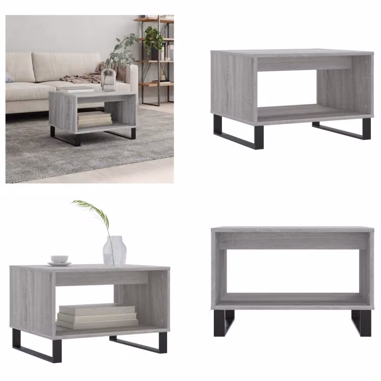 vidaXL Tavolino Grigio Sonoma 60x50x40 cm Materiale a base di legno - Tavolino - Tavoli da caffè - Tavolino - Tavolo da divano
