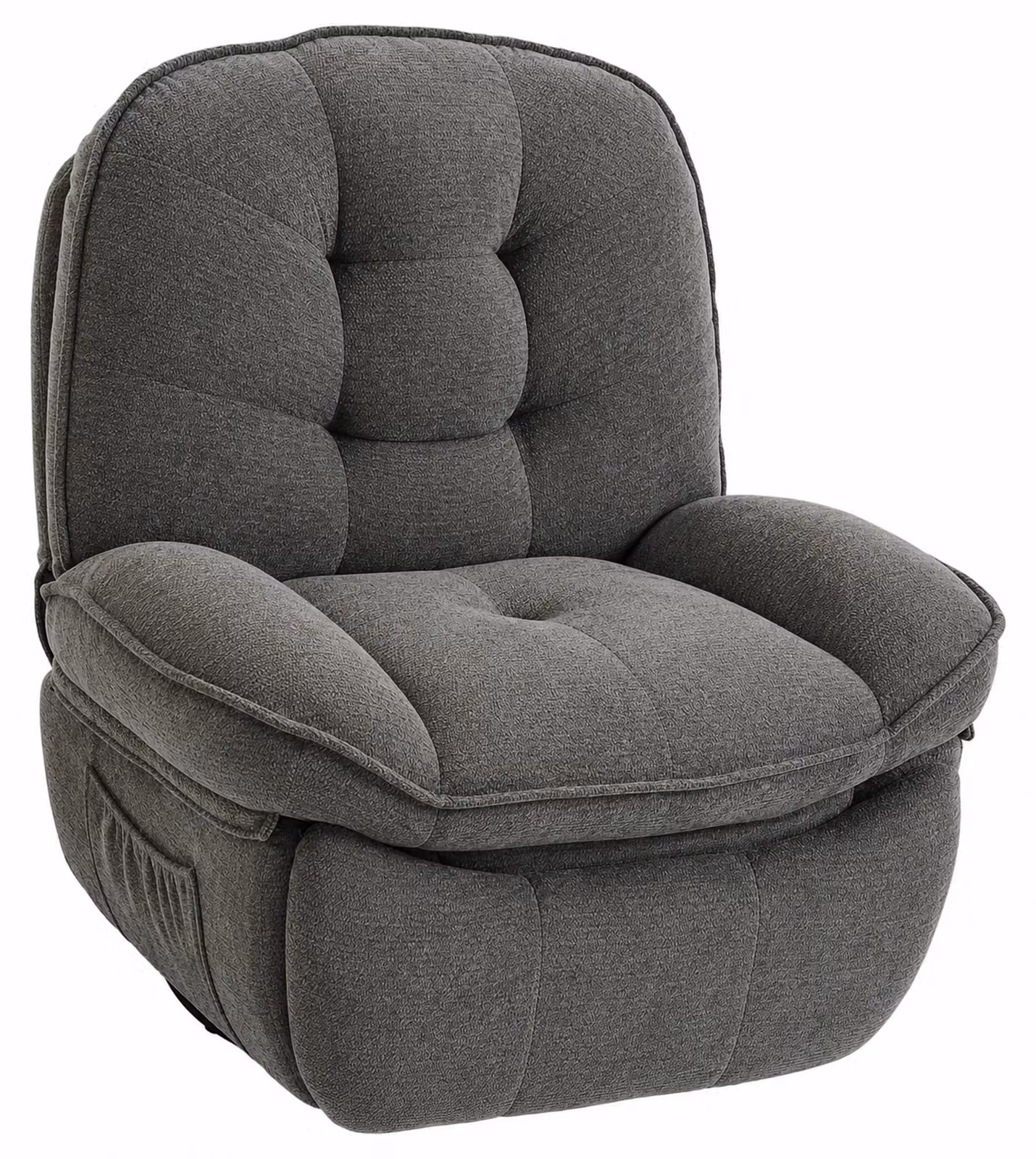 Poltrona TV - Poltrona relax - Schienale regolabile - Girevole - Funzione dondolo - Imbottita - Portata massima: 150 kg - Grigio chiaro