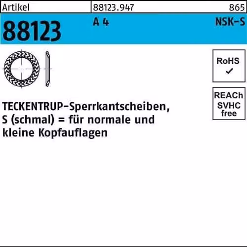 Bordi di bloccaggio TECKENTRUP. 88123 A 4 NSK-S 6 A 4 881239470060000 (1000 pezzi)