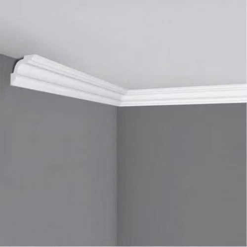 Cornice decorativa in polistirene compatto XPS Decorint colore bianco L/P/H: 3,5 x 3,5 x 200 cm