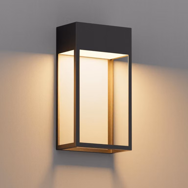 Lampada da parete a LED, 24 W, luce calda (3000 K), alluminio e acrilico, colore nero, adatta per illuminazione interna ed esterna