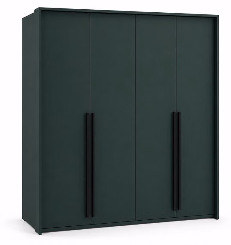 Armadio, colore verde bottiglia, dimensioni 210 x 217 cm, 2 x 65 cm