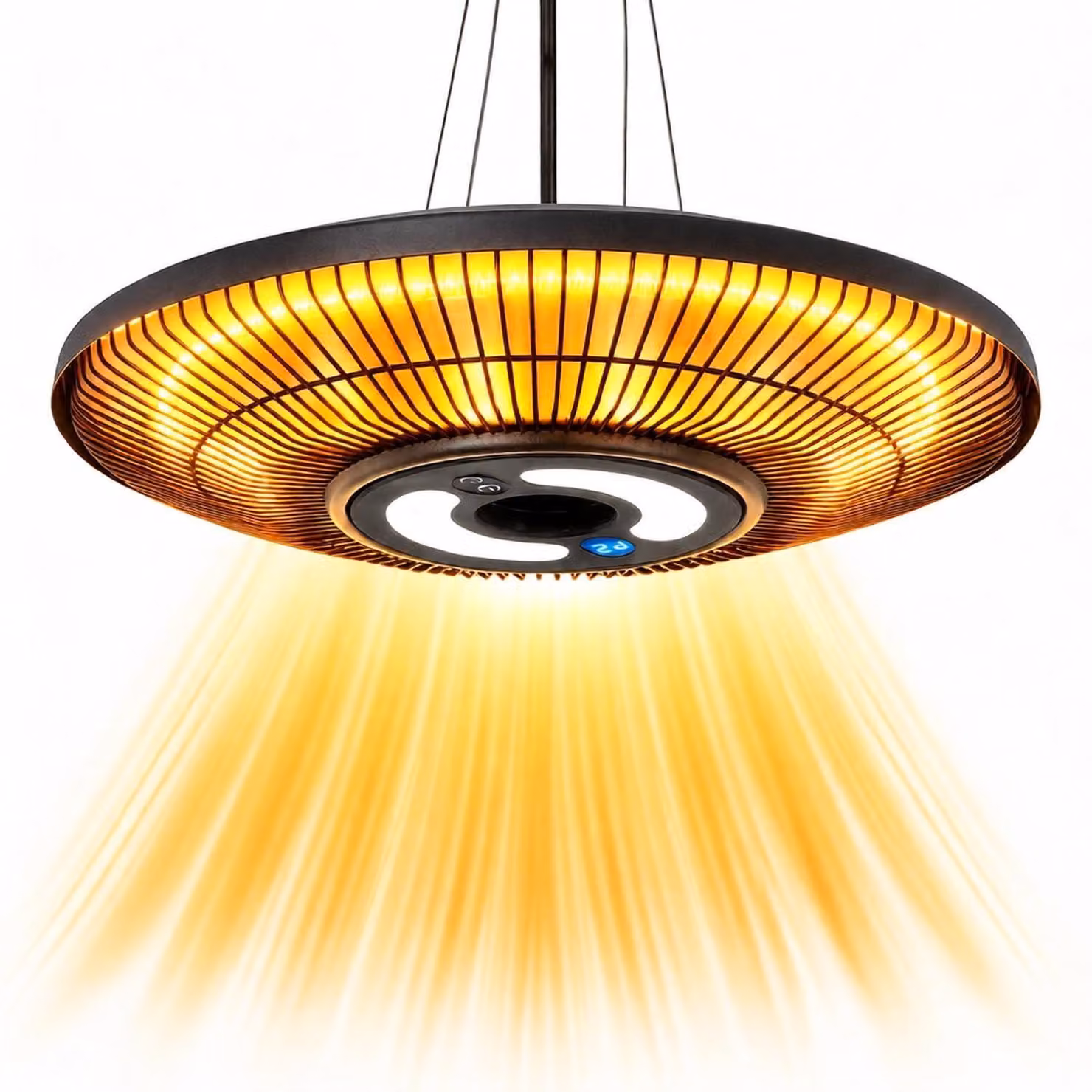 Riscaldatore a infrarossi per esterni, da montare a soffitto, potenza 2000 Watt, colore nero, riscaldamento elettrico