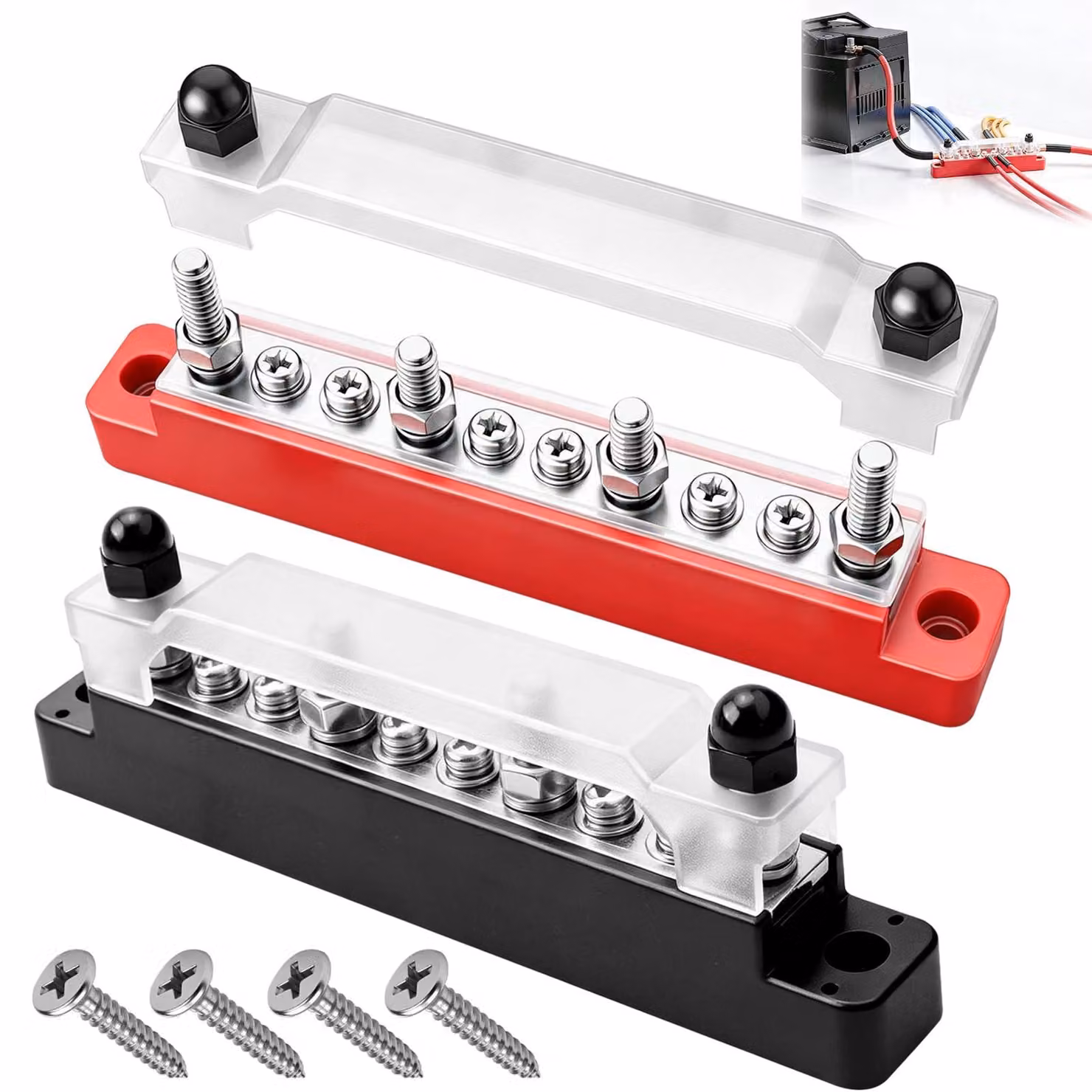 150 guide-rail, blocco di distribuzione a 12 V con copertura