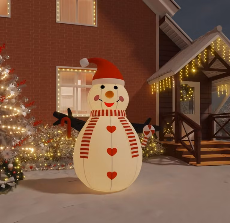 The Living Store Pupazzo di neve gonfiabile con LED 250 cm