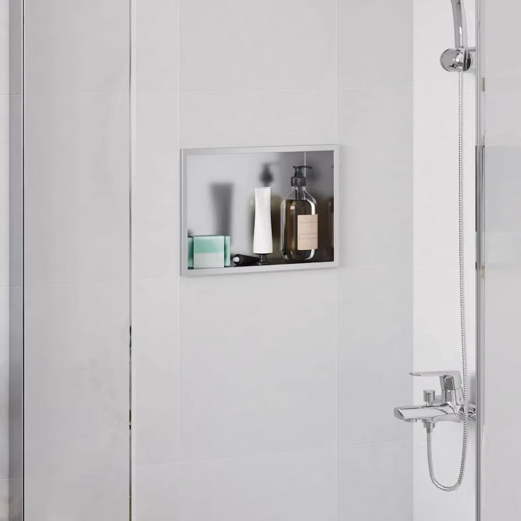 Nicchia per doccia vidaXL in acciaio inox color argento L: 30 cm, P: 20 cm, H: 9,5 cm