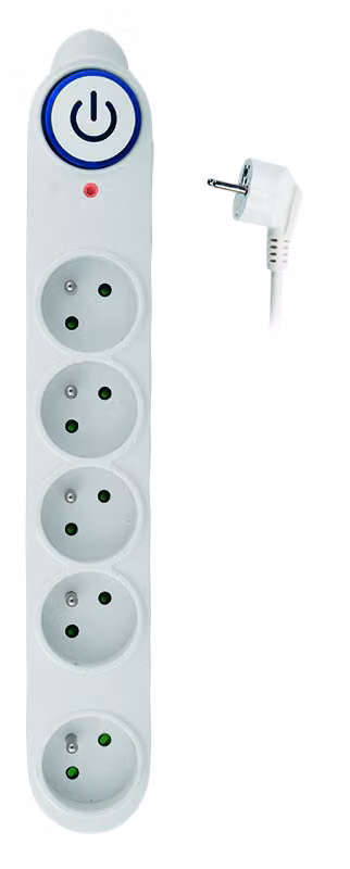 Solight Limitatore di sovratensione bianco, interruttore, 5 prese, 5m PO58
