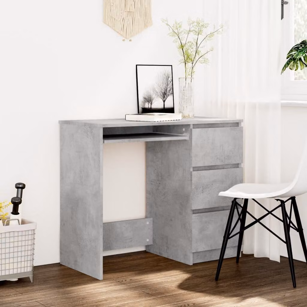 vidaXL Scrivania grigio cemento 90x45x76 cm in legno - Scrivania - Scrivanie - Scrivania per computer - Scrivanie per computer