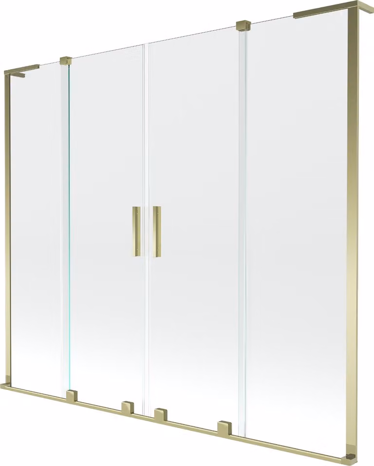 Mexen Velar L Duo paratia per vasca da bagno a 2 ante scorrevole 170 x 150 cm, trasparente, oro - 896-170-003-02-50