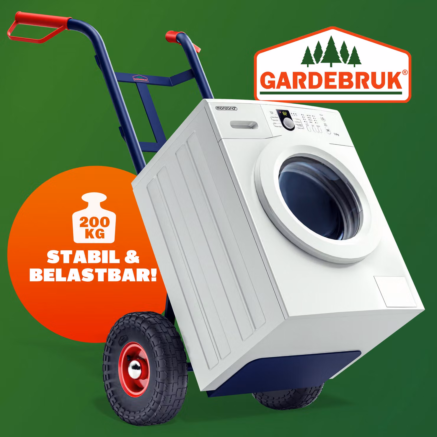 Carrello portapacchi pieghevole Gardebruk in acciaio blu con portata 200kg L: 116,0 cm, P: 45,5 cm, H: 35,5 cm – 2