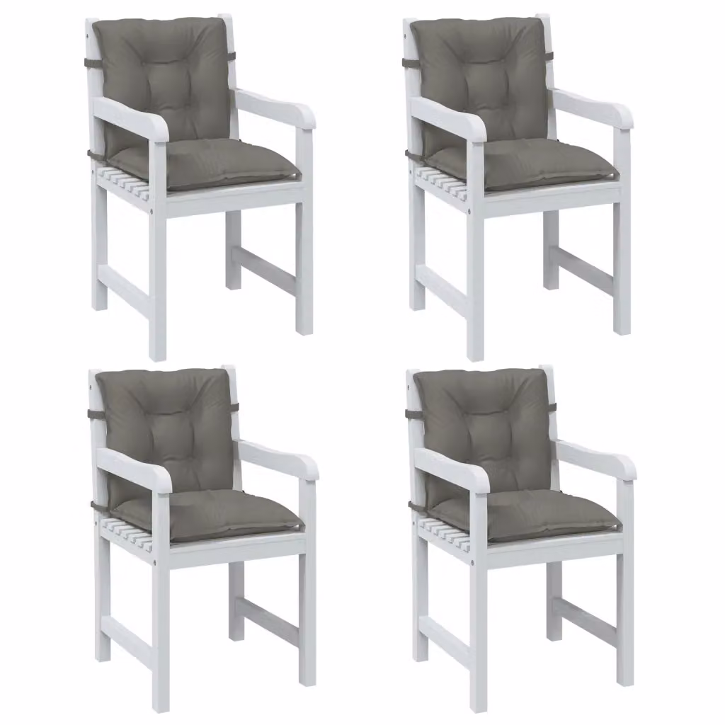 Set di 4 cuscini per sedia vidaXL, colore grigio mélange, resistenti ai raggi UV e antiscivolo, L 100 cm x P 50 cm x H 7 cm