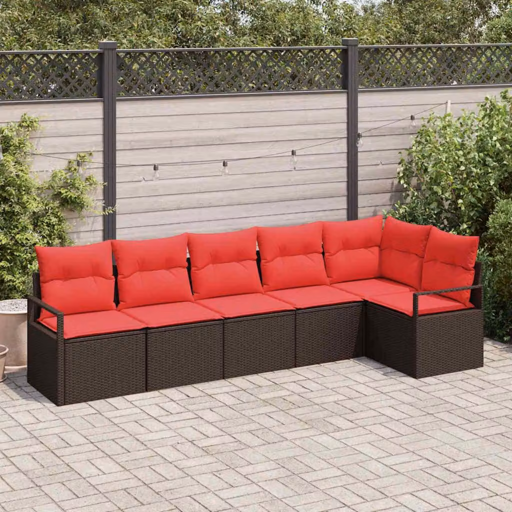 Maison Exclusive - Set divano marrone [Materiale sintetico]: rattan sintetico