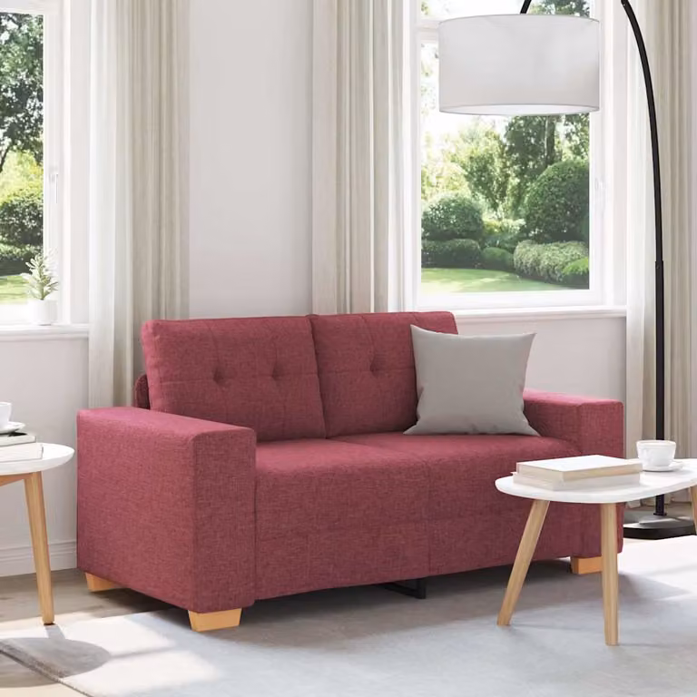 Divanetto vidaXL in tessuto rosso, L: 160 cm, P: 77 cm, H: 82 cm