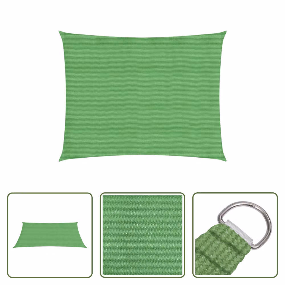 The Living Store Tenda da sole 160 g/m² Verde chiaro 5x6 m HDPE