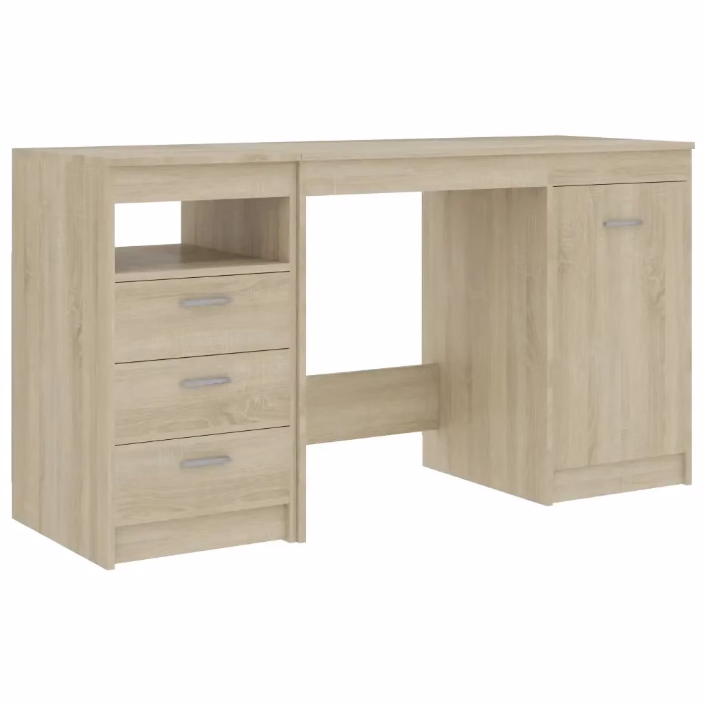 Scrivania moderna vidaXL in MDF laminato color marrone e beige L/P/H: 140 x 50 x 76 cm – 2