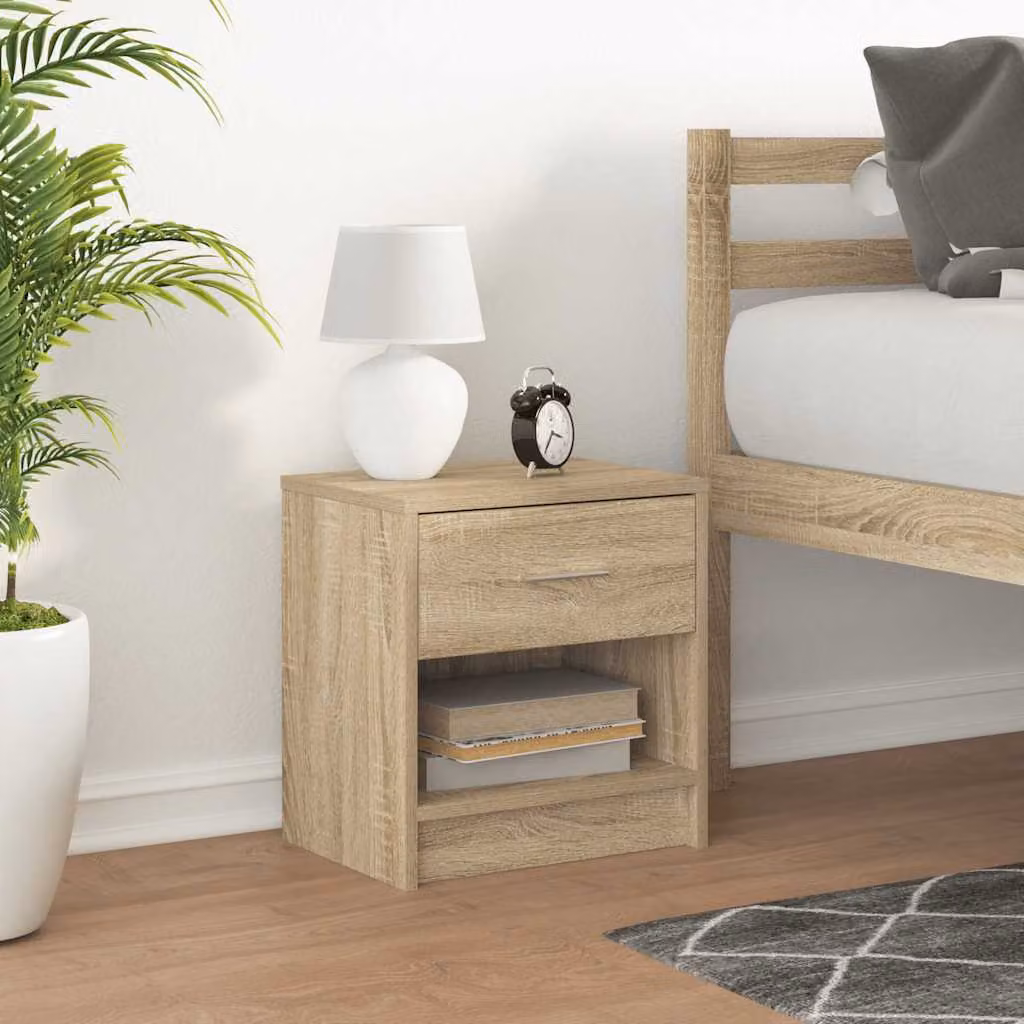 Comodino con Cassetto vidaXL in Rovere Sonoma, Moderno, L/P/H: 39 x 28 x 41 cm
