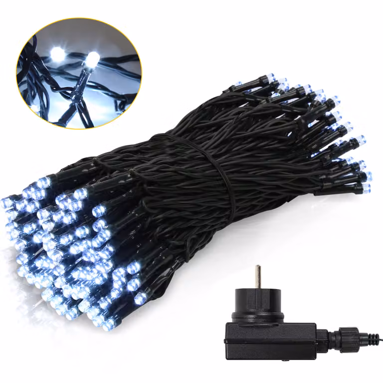 Jopassy 10M LED luci fiabesche decorazione natalizia illuminazione IP44 esterno interno giardino festa 8 modalità 100LEDs bianco freddo