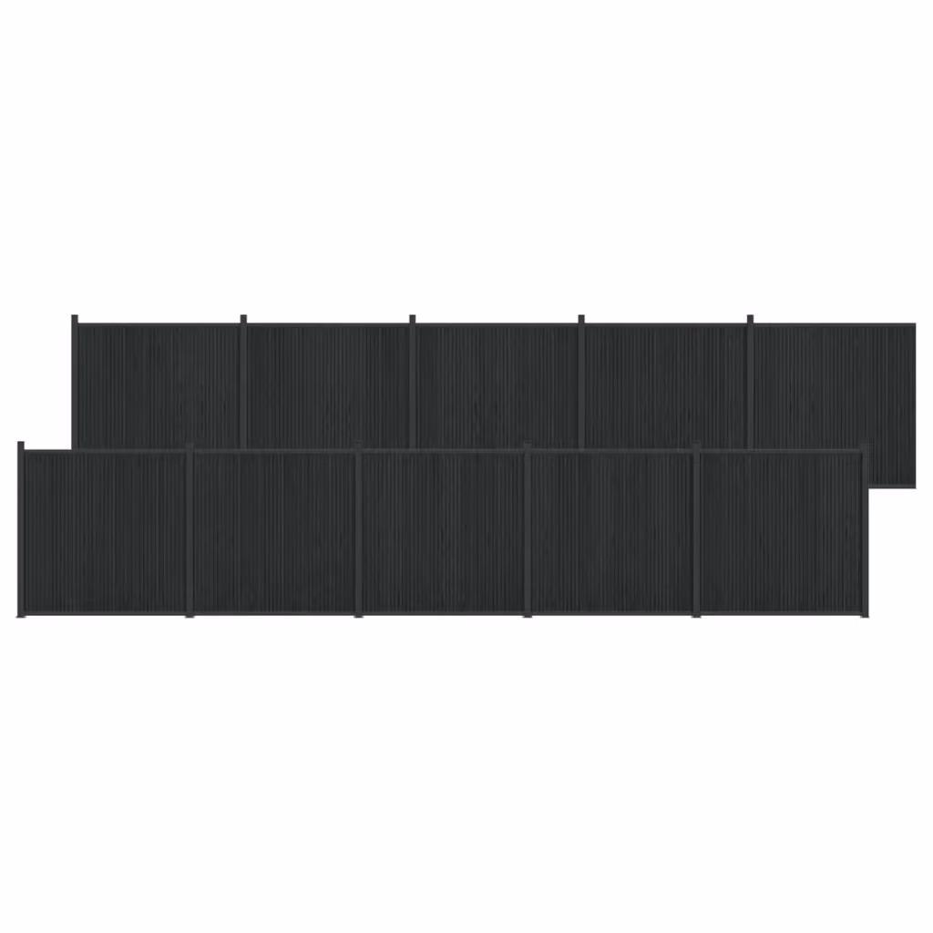 Set di 10 pannelli per recinzione vidaXL in WPC e alluminio nero, L: 1755 cm, H: 186,5 cm – 2