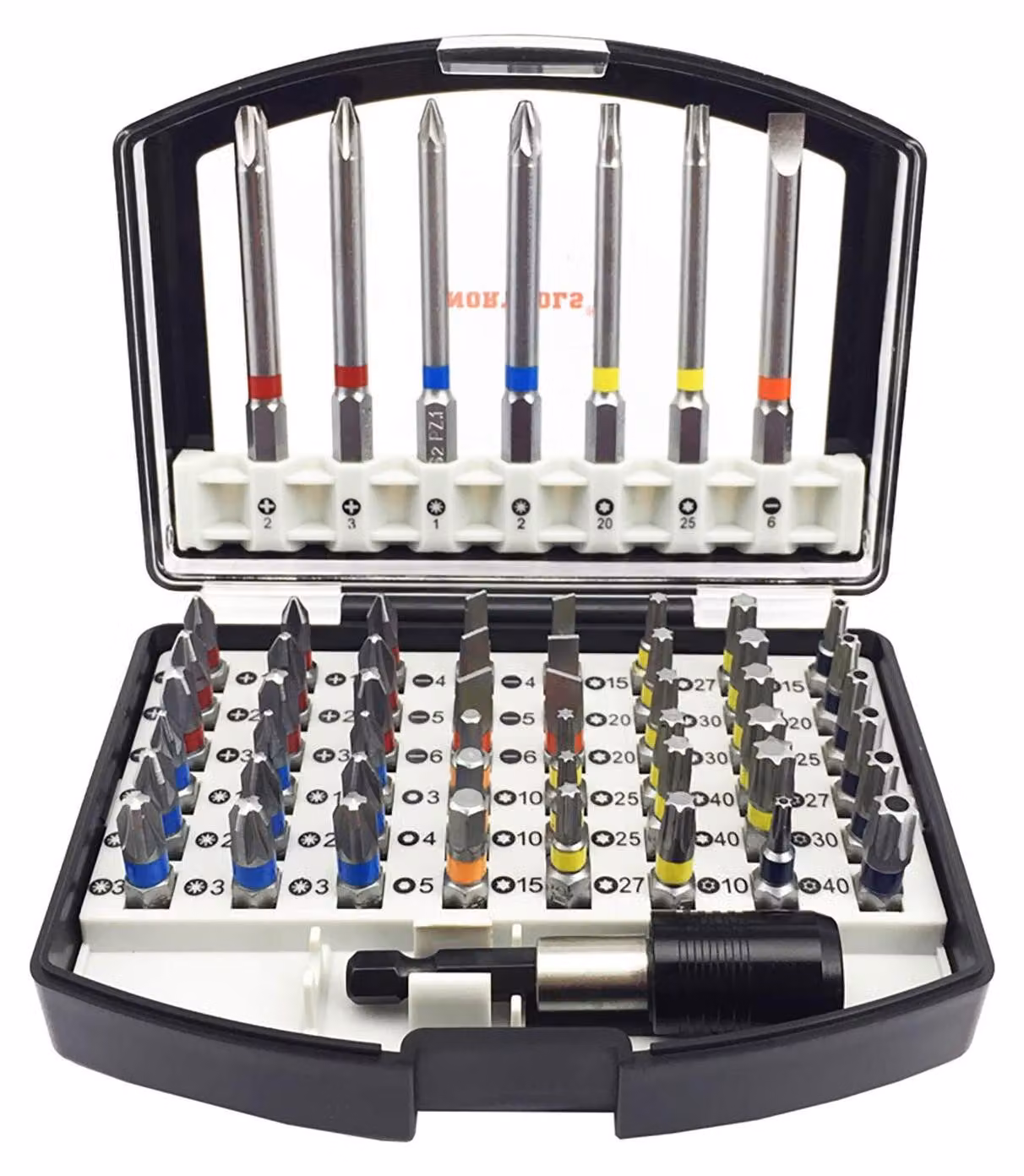 Elzusha - Set di 56 punte per cacciavite S2 con supporto magnetico