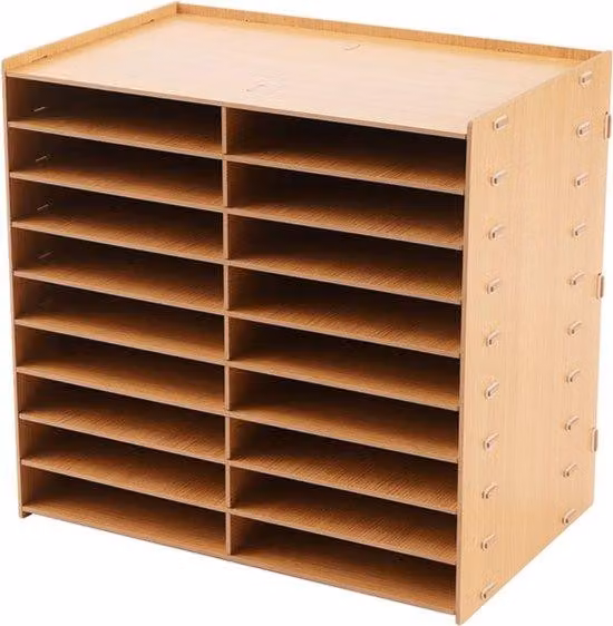 Portariviste con 18 scomparti - Disposizione verticale - 58x39x12 cm - Ideale per aule scolastiche e uffici