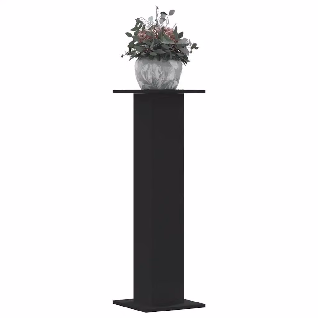 Supporti per piante DESIGN IN in legno multistrato neri, set da 2 pezzi, L/P/H: 30 x 30 x 95 cm