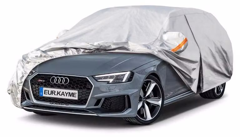 Copertura per auto, 6 strati, impermeabile e traspirante, per auto station wagon fino a 485 cm, taglia XL, colore argento metallizzato