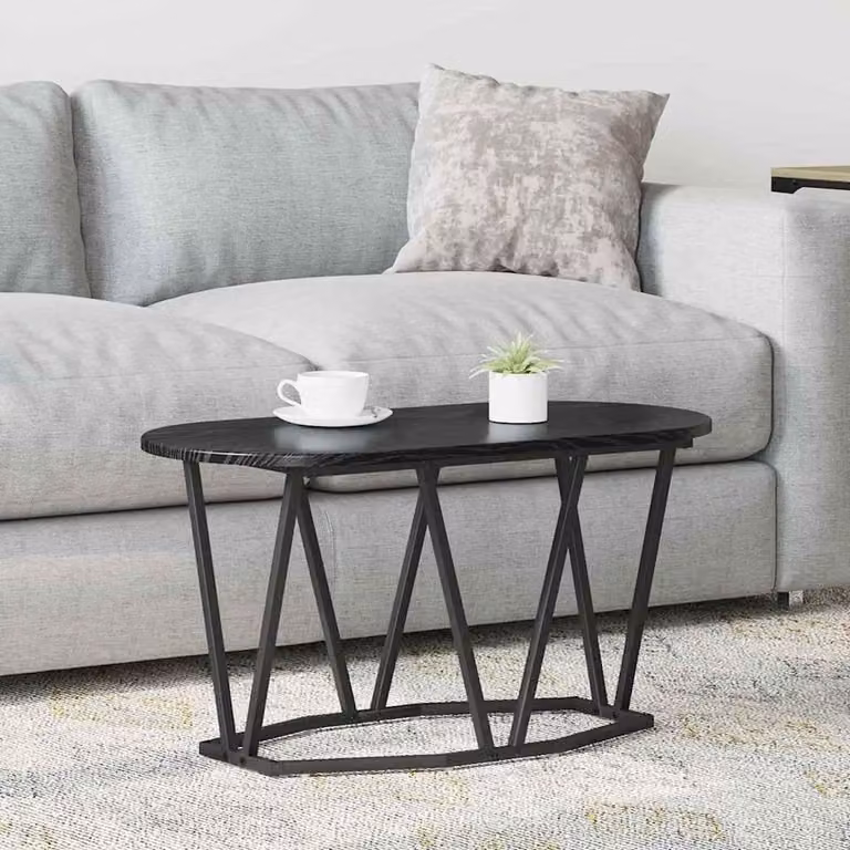 Maison Exclusive - Tavolino nero con finitura effetto legno di quercia, dimensioni 80 x 40 x 40,5 cm