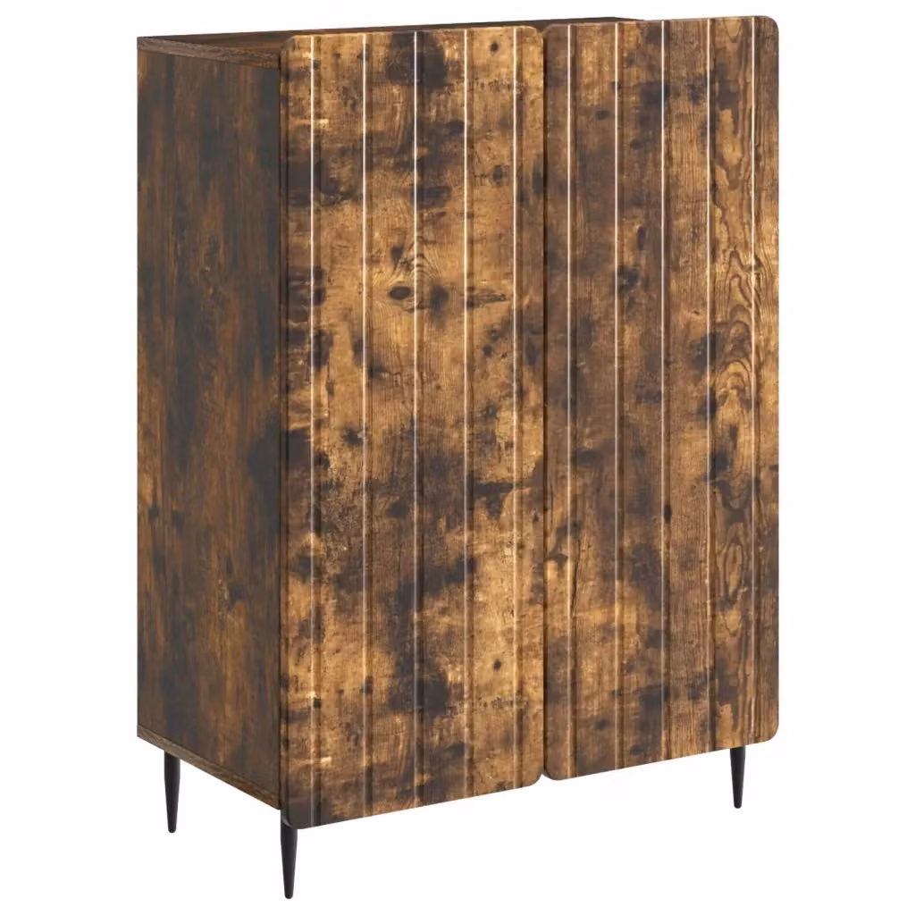 Credenza Buffet e Madia Moderna Design In in Rovere Fumo e Nero, L/P/H: 66 x 34,5 x 92 cm – 2