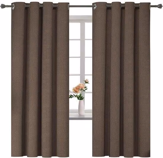 Set di tende oscuranti - Isolamento termico - 2 pezzi - Colore caffè - 140x175 cm