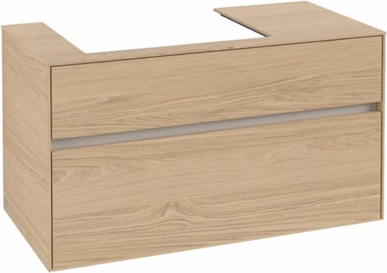 Villeroy & Boch Collaro Meuble sous-lavabo, suspendu, 2 tiroirs, lavabo à gauche, 1000x548x500mm, C01700VJ, C01700VJ