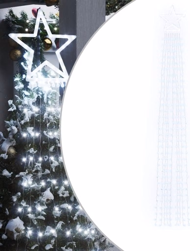Illuminazione per Albero di Natale 320 LED Bianco Freddo 375 cm