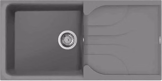 Lavello Elleci Incasso 1 vasca 100x50 Ego 480 Metaltek Grigio Titanium LME48073