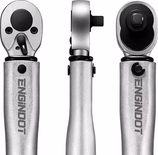 Chiave dinamometrica 5-25 Nm, attacco da 1/4", prolunga da 24 denti, adattatore da 3/8", con custodia
