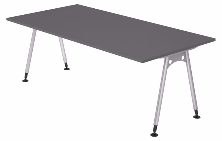 Scrivania bümö Serie A - Decorazione: grafite, dimensioni: 200 x 100 cm