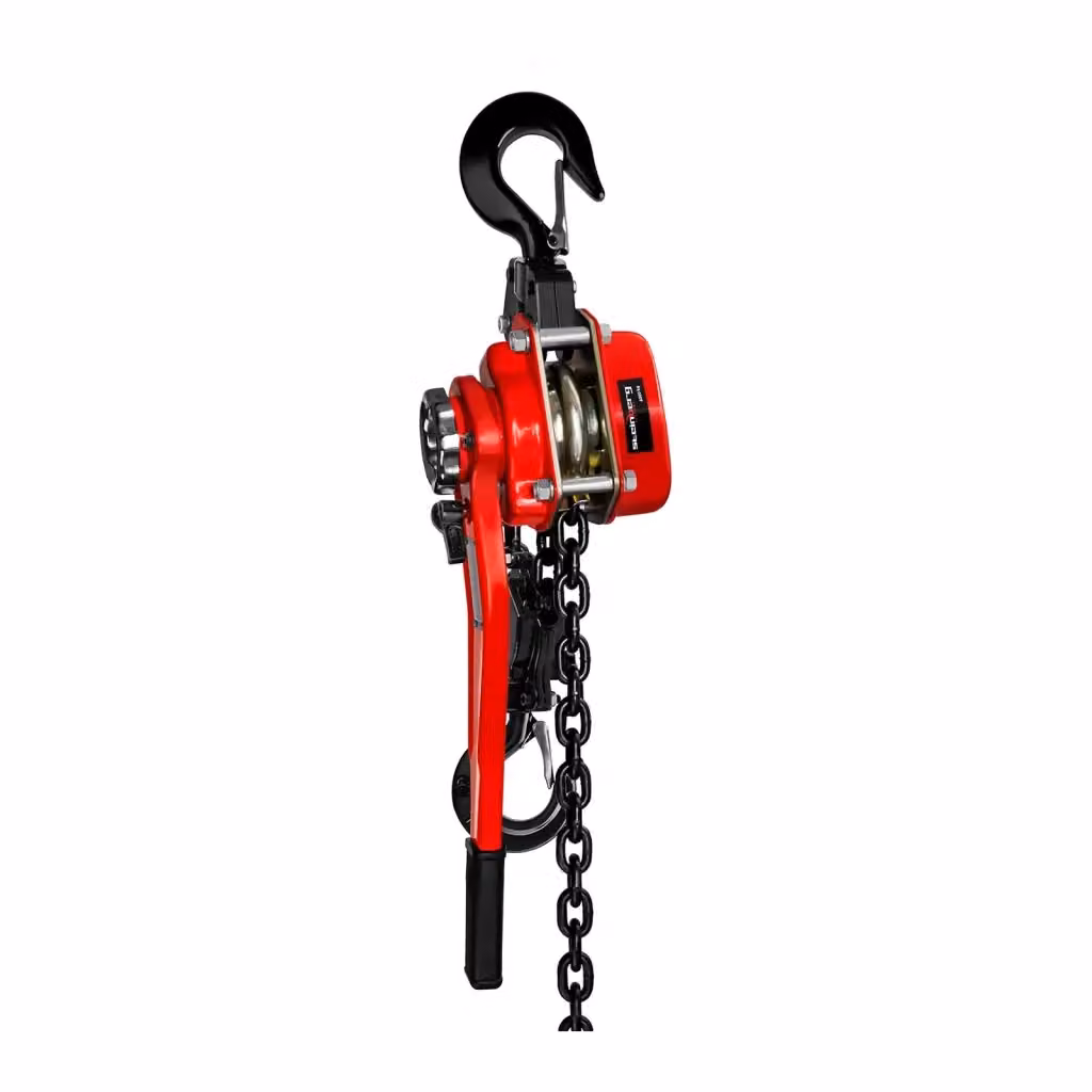 Paranco a leva manuale in acciaio rosso da 6000 kg con catena da 5 m – 2