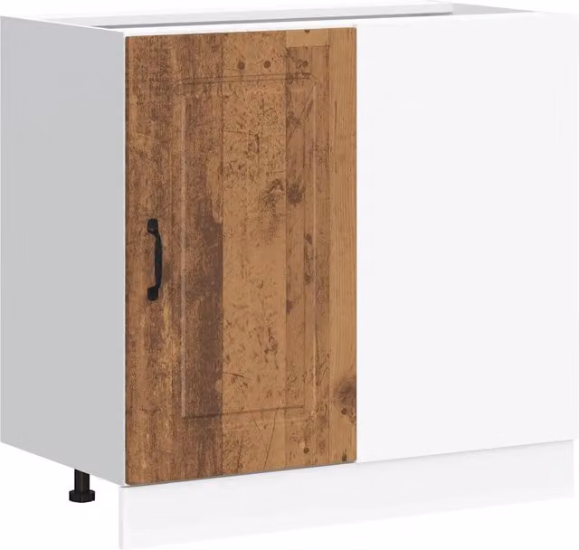 Mobile da cucina Kalmar in legno composito con finitura legno anticato, colori marrone e bianco, L: 86 cm, P: 46 cm, H: 81,5 cm