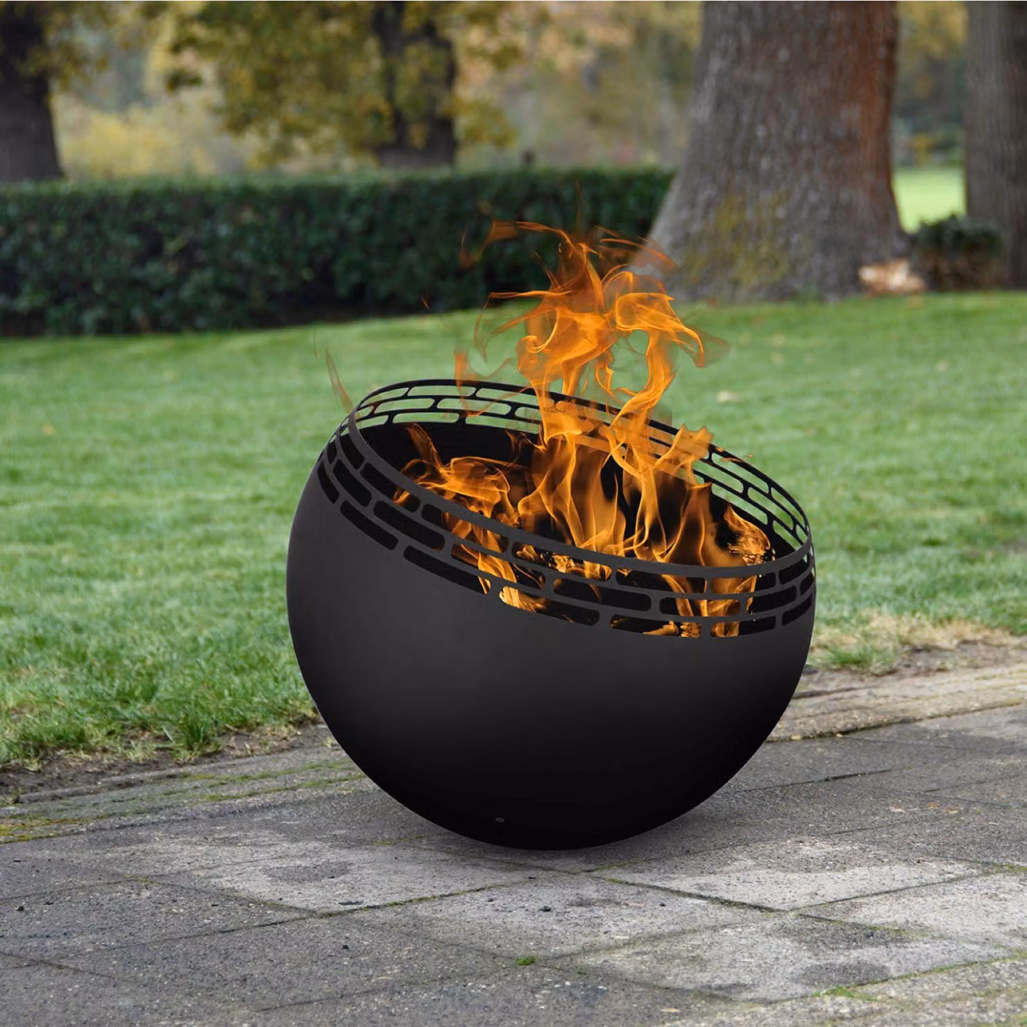 Esschert Design Palla per fuochi d'artificio a strisce nere