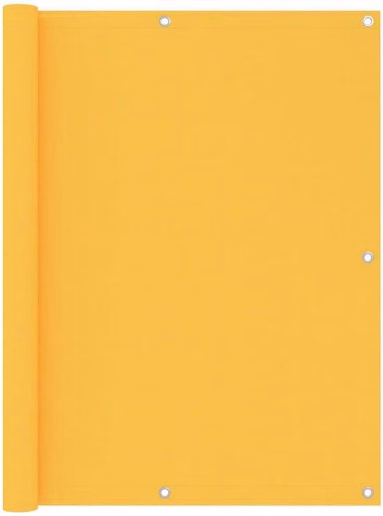 Tettoia per balcone XL impermeabile - 120 x 500 cm - Giallo - Tessuto Oxford con rivestimento inPoliuretano- Resistente ai raggi UV e al vento - Tettoia extra alta - 24 m di corda inclusi