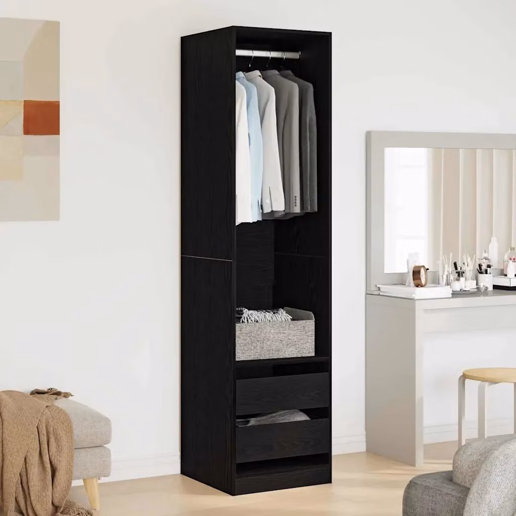 Guardaroba Design In Rovere Nero con Cassetti e Ripiani L/P/H: 50 x 50 x 200 cm – 2