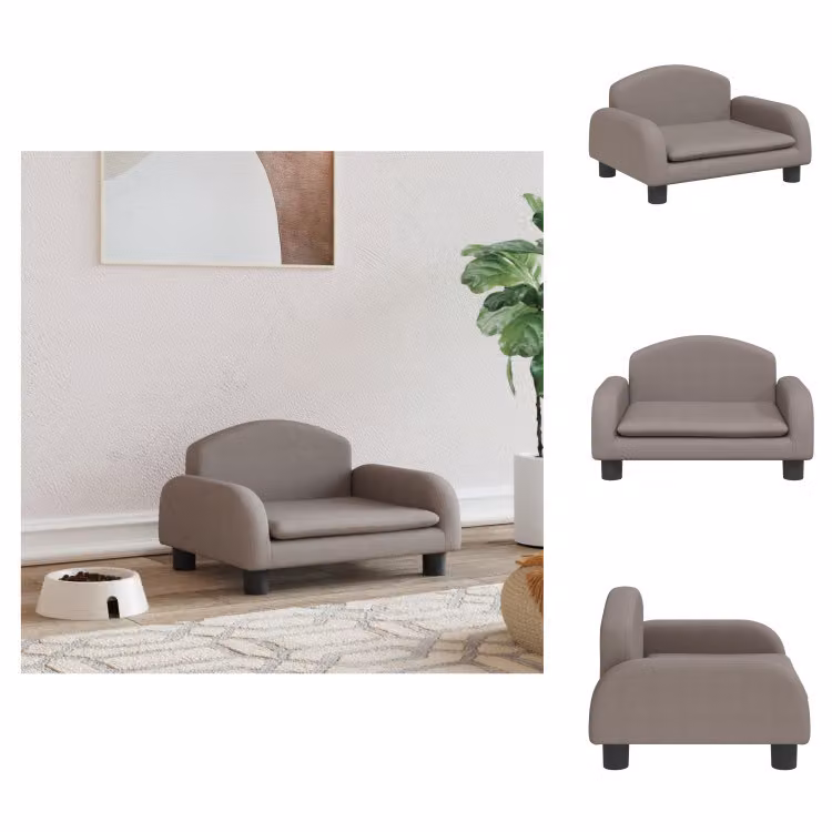 vidaXL Letto per cani taupe 50x40x30 cm in tessuto - Letti per cani