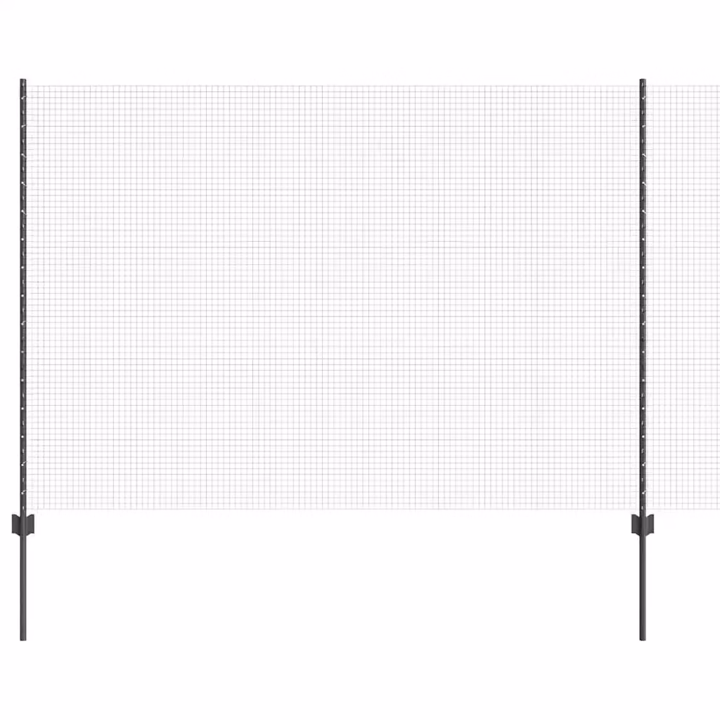 Recinzione in rete saldata con pali vidaXL in acciaio zincato e rivestimento a polvere, colore grigio/argento, L: 25 m, H: 1,5 m – 2