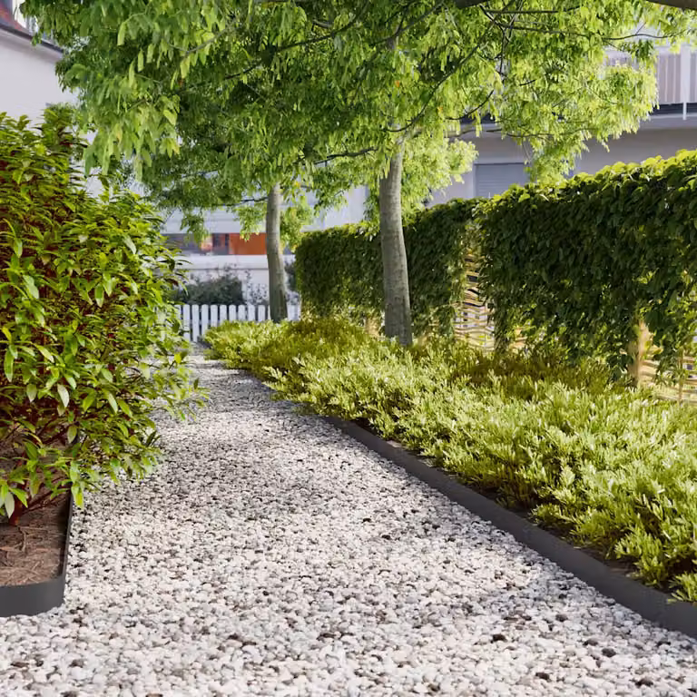 Set di 50 bordure per prato vidaXL in acciaio laminato a freddo colore nero