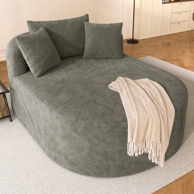 Poltrona Relax ¨C Minimal ¨C Tessuto Grigio Soggiorno 122cm